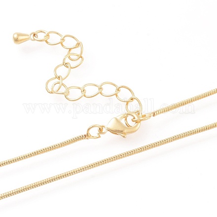 Brass Round Snake Chain Necklaces Making MAK-L025-02G-1