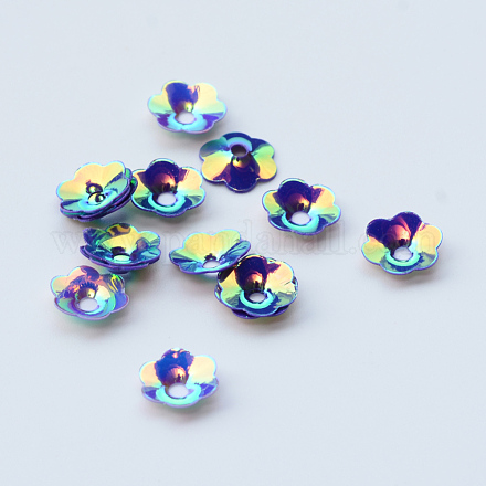 Accesorios del ornamento abalorios paillette plástico disco PVC-R013-6mm-0430-1