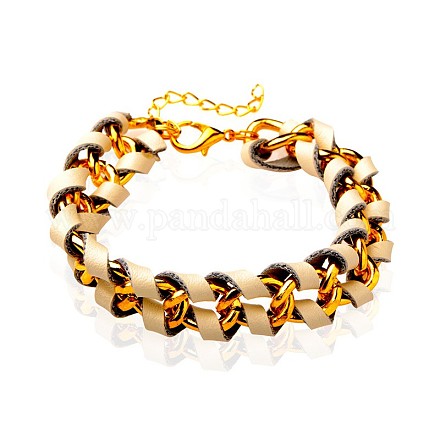Personalized Iron Twisted Chains Bracelets BJEW-PJB881-1