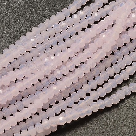 Faceted Rondelle Imitation Jade Glass Beads Strands EGLA-J134-3x2mm-C01-1