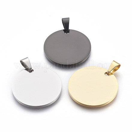 304 Stainless Steel Stamping Blank Tag Pendants STAS-L218-03-1