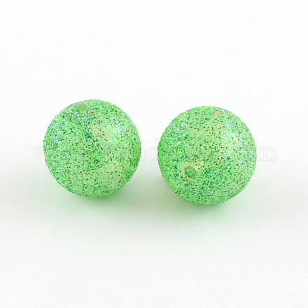 Chunky gumball acryliques bubblegum perles rondes de poudre de paillettes X-OACR-Q002-06-1
