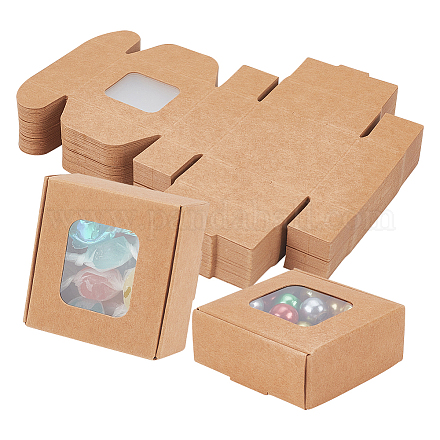 Quadratische faltbare kreative Kraftpapierbox CON-WH0089-20A-1