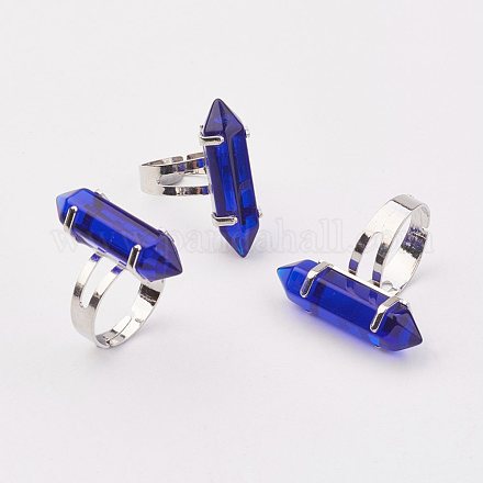 Bala anillos de cristal RJEW-P120-B13-1