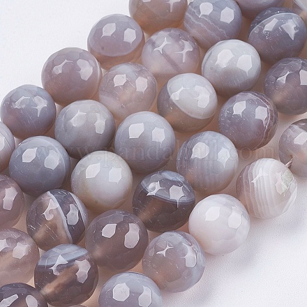 Natural Striped Agate/Banded Agate Beads Strands G-P364-06-10mm-1