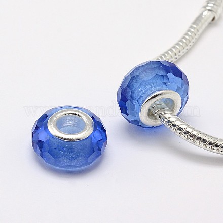 Faceted Glass Large Hole Rondelle European Beads GPDL-L003-03-1