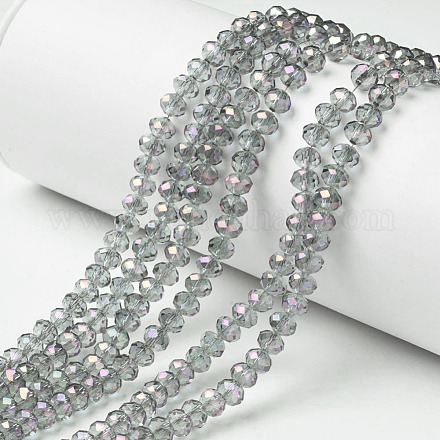 Electroplate Transparent Glass Beads Strands EGLA-A034-T4mm-G04-1