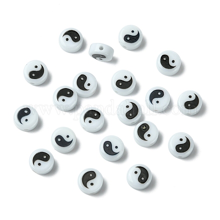 20шт непрозрачные акриловые бусины с принтом&nbsp;SACR-YW0001-96B-1