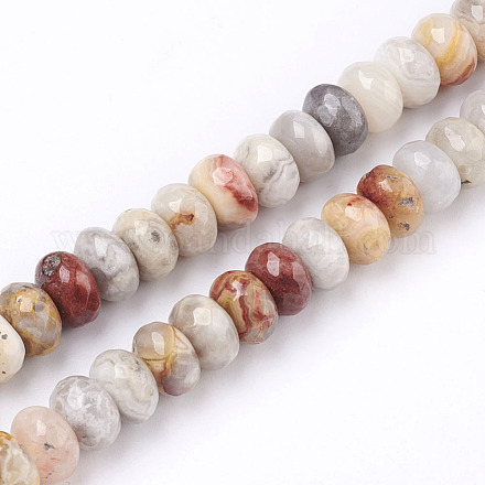 Chapelets de perles en agate fou naturel G-O162-26-5x8mm-1