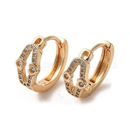 Oval Brass Micro Pave Cubic Zirconia Hoop Earrings EJEW-C073-48KCG-1