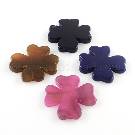 Clover Dyed Natural Agate Beads G-R275-117-1