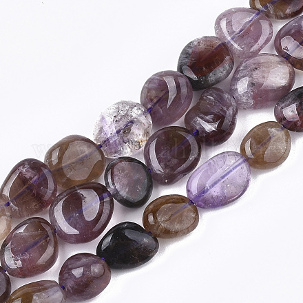 Fili di perle di quarzo rutilato viola naturale G-T108-22B-1