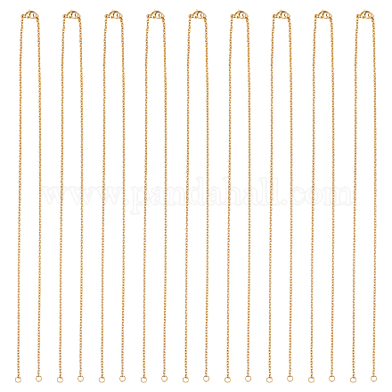 Unicraftale 12 pz 47~47.8 cm collane a catena in acciaio inossidabile catena minimalista dorata con fermagli ad artiglio di aragosta e anello di salto catena regolabile per la creazione di collane con ciondoli per connettori STAS-UN0038-66G-1
