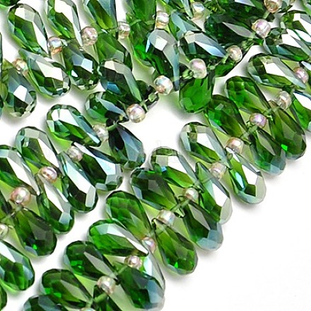Electroplate Glass Beads Strands EGLA-A001-7x14mm-H18-1