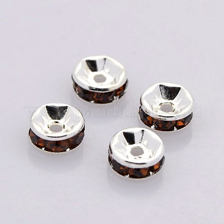 Brass Rhinestone Spacer Beads RB-A014-Z8mm-15S-NF-1