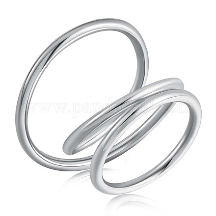 925 anello grosso a triplo anello intrecciato in argento sterling placcato rodio JR908A-1