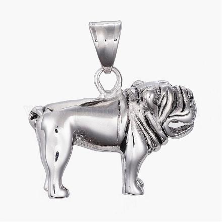 304 Stainless Steel Puppy Pendants STAS-K123-18AS-1