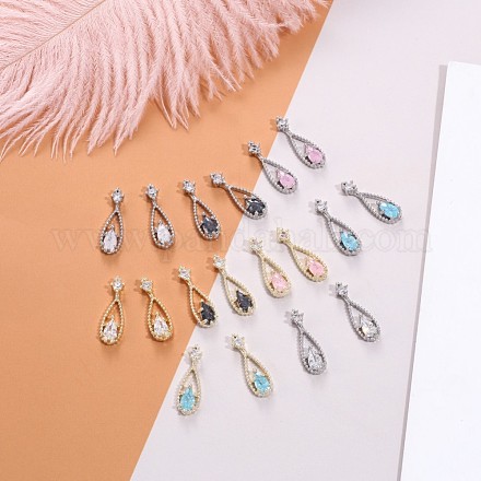 Chinese lute Shape Brass Micro Pave Clear Cubic Zirconia Nail Gems Set MRMJ-T015-41-M-1