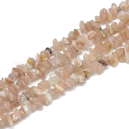 Chapelets de perles de sunstone naturelle naturelles X-G-S315-33-1