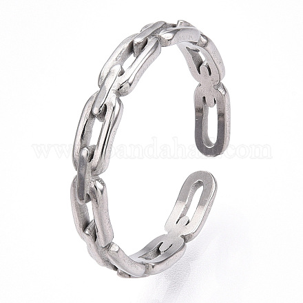 304 anello a polsino aperto in acciaio inossidabile RJEW-N046-01P-1