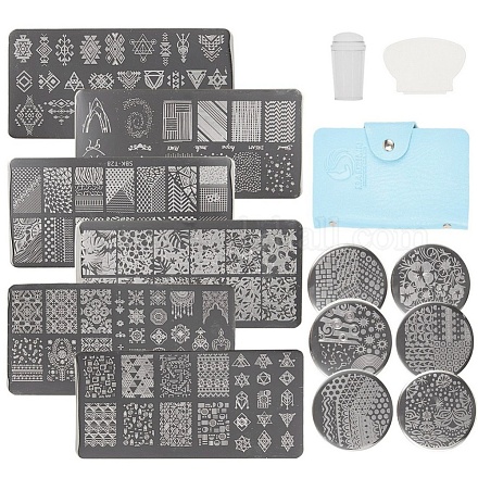 Stainless Steel Nail Art Stamping Plates Kits MRMJ-S035-093-1