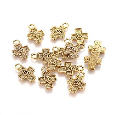 Style tibétain croix grecque supports pendentifs émail X-GLF1140Y-1