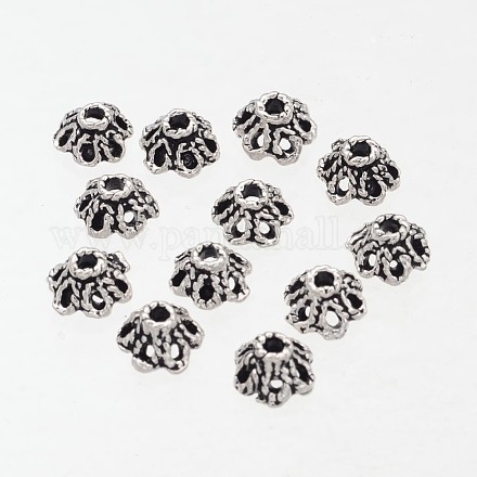 6-лепесток цветка скань тибетский серебряный шарик крышки Y-AA296-1