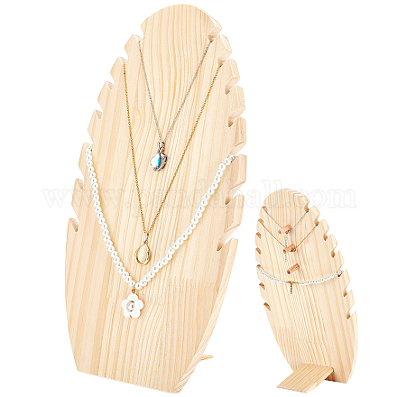 Halskettenständer aus Holz mit schräger Rückseite NDIS-WH0010-19-1