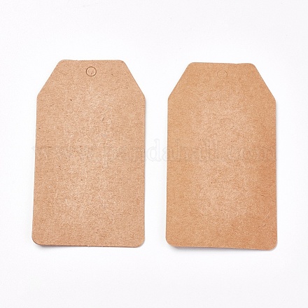 ジュエリーディスプレイクラフト紙の価格タグ  長方形  砂茶色  80x45x0.3mm  50個/袋 CDIS-WH0005-05A-1