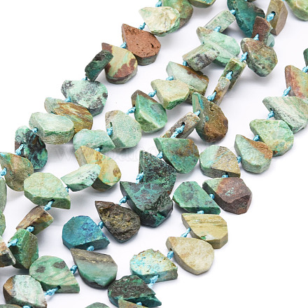 Brins de perles turquoises africaines naturelles (jaspe) G-E569-R04-1