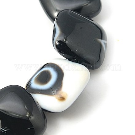 Natural Agate Beads Strands G-G326-22x22mm-04-1
