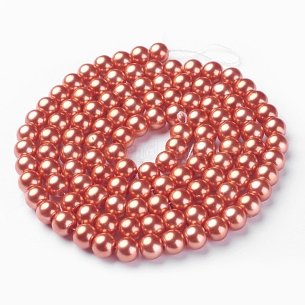 Glass Pearl Beads Strands HY8mm85-1