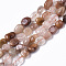 Natural Rutilated Quartz Beads Strands, Tumbled Stone, Nuggets, 6~9x6~8x4~6mm, Hole: 1mm, about 47pcs/strand, 15.55 inch(39.5cm)
