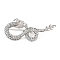 Alloy Crystal Rhinestone Brooches, Dragon, Platinum, 22.5x50mm