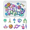20Pcs 10 Styles 304 & 201 Stainless Steel Charms, Mixed Shapes, Rainbow Color, 10~18x4~19.5x1~2mm, Hole: 1~1.8mm, 2pcs/style