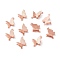 Brass Links, Long-Lasting Plated, Butterfly, Real Rose Gold Plated, 17.5x10x5mm, Hole: 1mm