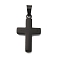 Ion Plating(IP) 304 Stainless Steel Pendants, Latin Cross, Black, 27x16.5x1.5mm, Hole: 4x7mm