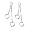 Brass Pendants, Cadmium Free & Lead Free, Round Ring Charms, 925 Sterling Silver Plated, 35x9x1mm, Hole: 3mm