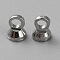 Brass Bead Cap Pendant Bails, for Globe Glass Bubble Cover Pendants, Platinum, 3.5x3mm, Hole: 1mm
