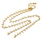 Brass Cable Chain Necklace Making, with Natural Rose Quartz, Rack Plating, Long-Lasting Plated, Real 18K Gold Plated, Solded, 19.49 inch(49.5cm)
