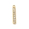 Ion Plating(IP) 304 Stainless Steel Rhinestone Pendants, Rectangle, Golden, 18x3x2.5mm, Hole: 1.5mm