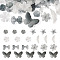 100G Transparent Acrylic Beads, Frosted, Mixed Shapes, Gray, 12~30.5x11.5~39.5x2.5~9mm, Hole: 1.6~2.7mm