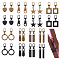 32Pcs 16 Styles Detachable Zinc Alloy Zipper Sliders, Mixed Shapes, 38~50mm, 2pcs/style