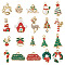 40Pcs 20 Style Christmas Rack Plating Alloy Enamel Pendants, with Crystal Rhinestone, Mixed Shapes, Mixed Color, 12.5~26x9~20x1.5~4.5mm, Hole: 1.2~2mm, 2pcs/style