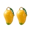 2Pcs Brass Enamel Charms, Imitation Fruit, Light Gold, Mango Charm, Gold, 12x7.5x8mm, Hole: 1.2mm