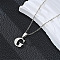 201 Stainless Steel Crystal Rhinestone Initial Pendant Necklaces, Stainless Steel Color, Non-Tarnish, Letter G, 15.75 inch(40cm)