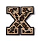 Polyester Computerized Embroidery Cloth Iron On Sequins Patches, Leopard Print Pattern Stick On Patch, Costume Accessories, Appliques, Letter.X, 60x56x1.5mm