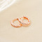 Elegant Brass Clear Cubic Zirconia Hoop Earrings, Rose Gold, 11x2mm