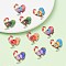 10Pcs 5 Colors Alloy Enamel Pandants, Lead Free & Cadmium Free, Platinum, Rooster Charm, Mixed Color, 23x19.5x2mm, Hole: 1.6mm, 2pcs/color