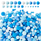 4 Styles Polyester Pompom Ball, Round, Light Sky Blue, 10~25mm, 1050pcs/set